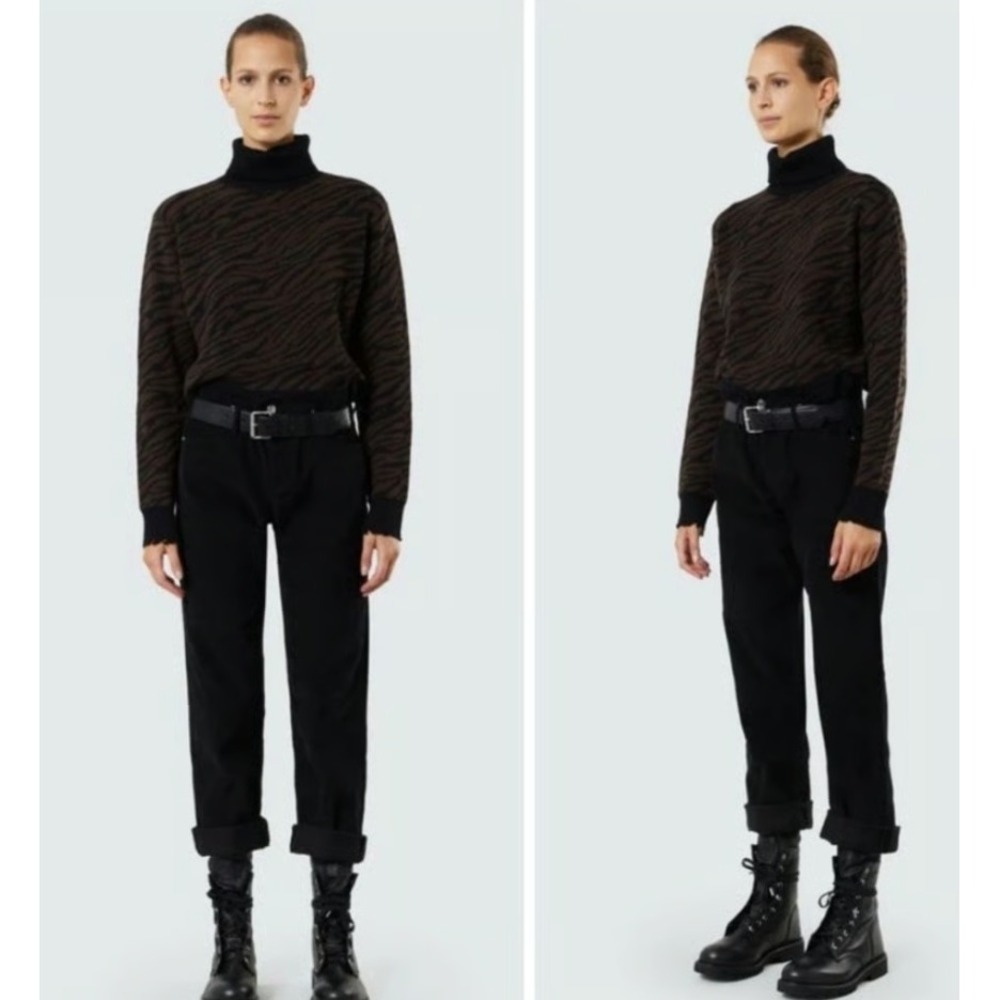 RtA Black Dexter Corduroy Belted Pants Women's‎ Size Medium